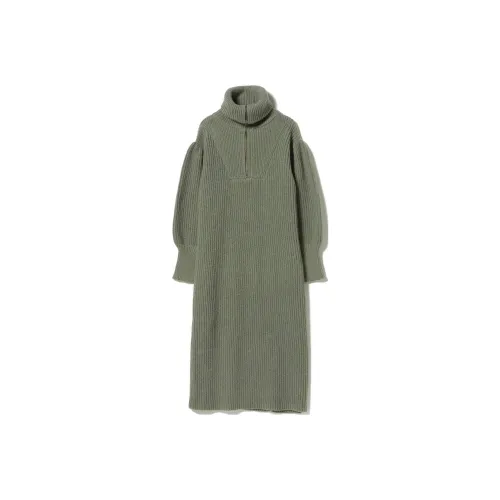 Beams Зеленые Женские Длинные Платья с Рукавами