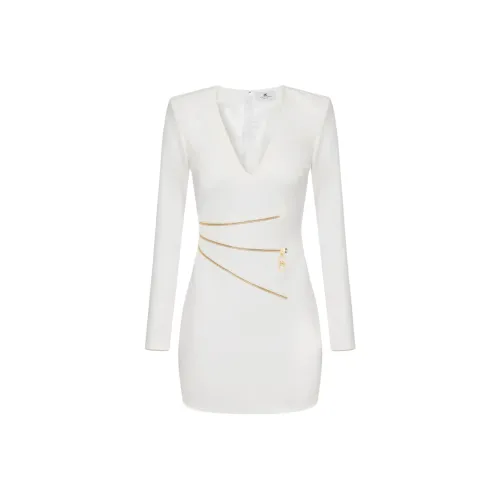 Elisabetta Franchi Слоновая кость Женские Длинные Платья с Рукавами