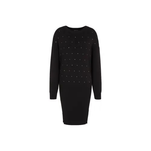 ARMANI EXCHANGE Черное Женское Длинное Платье с Рукавами