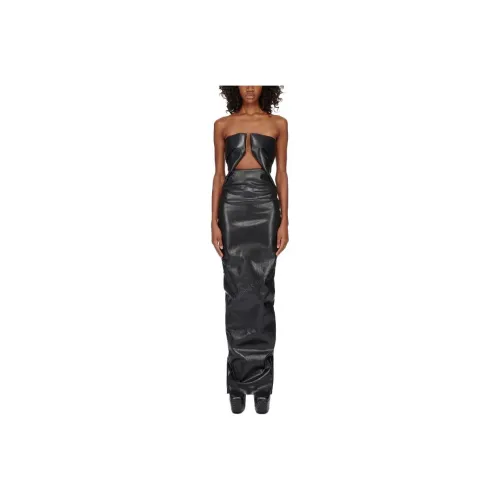 RICK OWENS Черное женское платье без рукавов