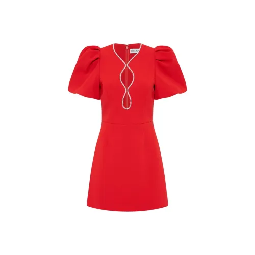 REBECCA VALLANCE SS24 Короткое платье с короткими рукавами женское красное