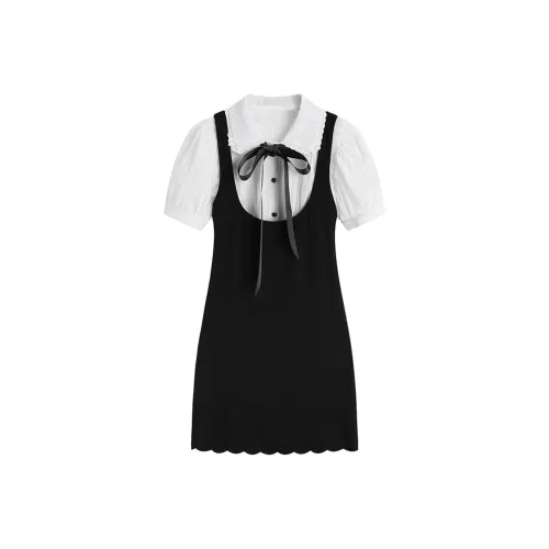 Local Gal Короткий рукав Платье Женское Черное