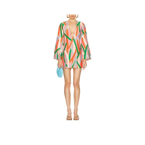 CULT GAIA Длинное платье с длинными рукавами женское многоцветное