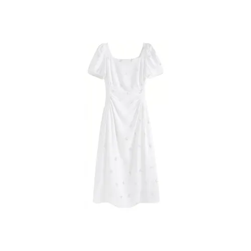 Local Gal Короткий рукав Платье Женское Белое