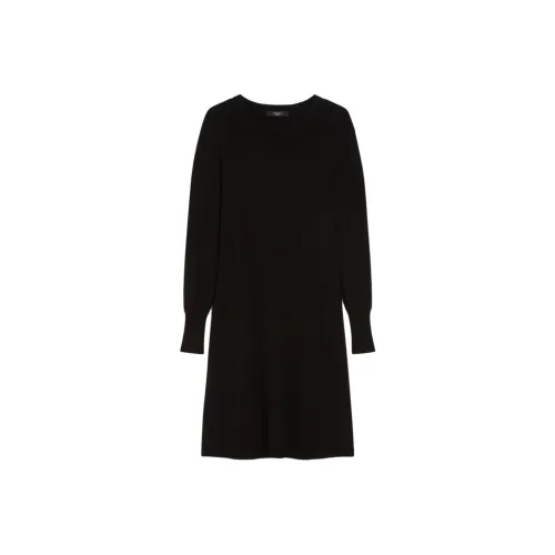 WEEKEND MaxMara Длинное платье с длинными рукавами женское черное