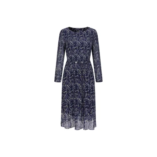 JZ. ANNAKRO Длинное платье с длинными рукавами женское темно-фиолетовый цветочный дизайн