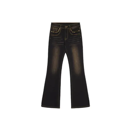 BEERBRO Джинсы Женские Деним Черный