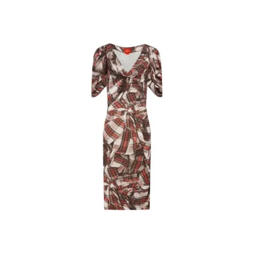 Vivienne Westwood Многоцветные Женские Короткие Платья с Рукавами