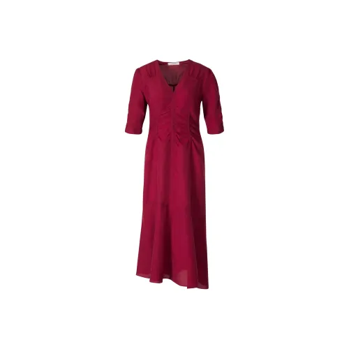Dorothee Schumacher Red Женские Короткие Платья с Рукавами