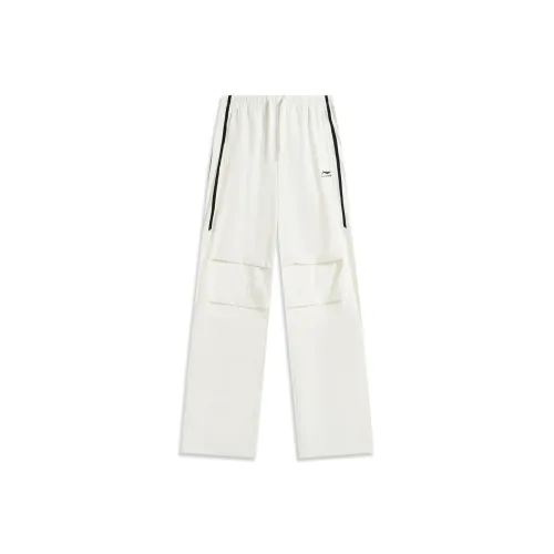 LINING Sports Life Collection Сливочный Женские Вязаные Тренировочные Брюки