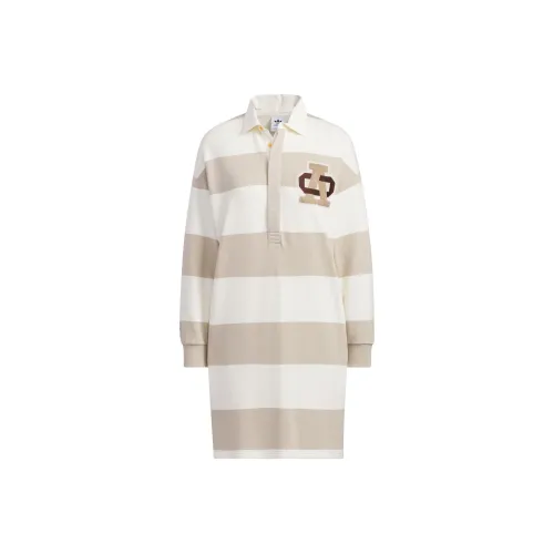 Adidas Originals Длинное платье с длинными рукавами женское светлый умбра