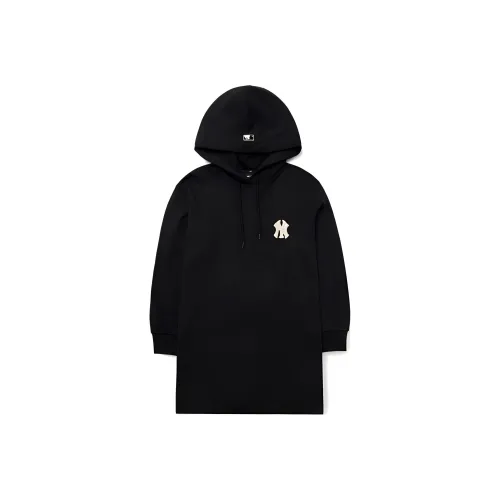 MLB Нью-Йорк Янкис Черное Женское Длинное Платье с Рукавами