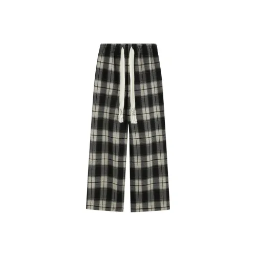 NEMOWU Повседневные брюки Женские Черный Белый Клетка