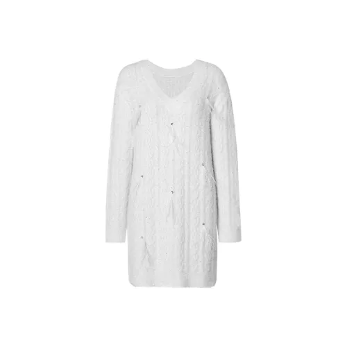 TAMMY TANGS Белое Женское Длинное Платье с Рукавами