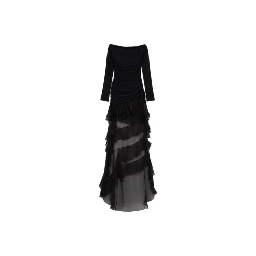 Blumarine Черное Женское Длинное Платье с Рукавами