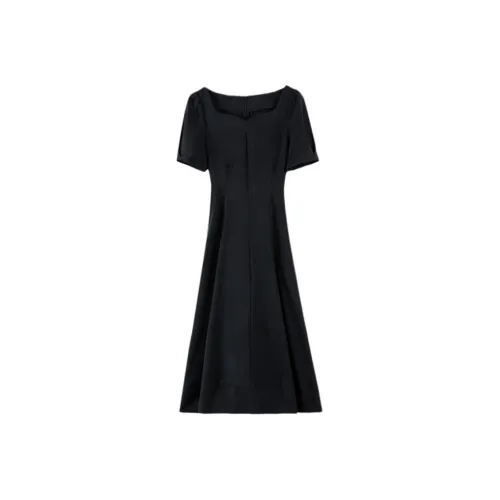 PLANE DRIFT Короткий рукав Платье Женское Черное