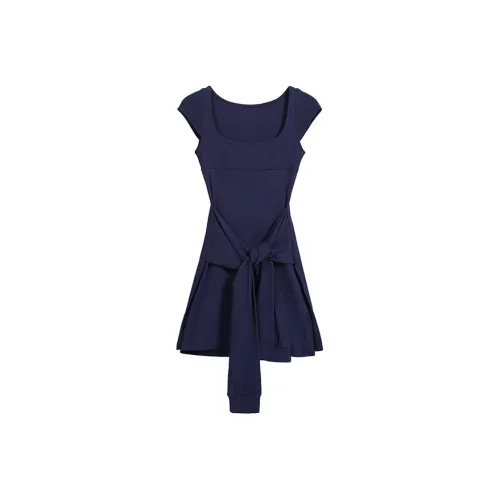 MITX Короткий рукав Платье Женское Темно-синий