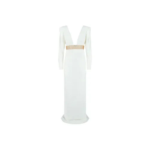 STELLA MCCARTNEY Белое Женское Длинное Платье с Рукавами