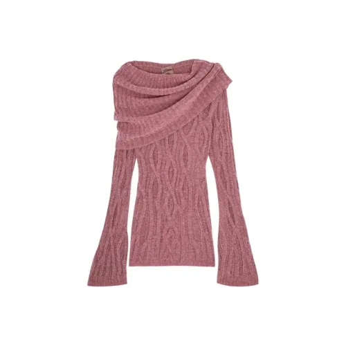 Jean Paul Gaultier Длинное платье с длинными рукавами женское розовое