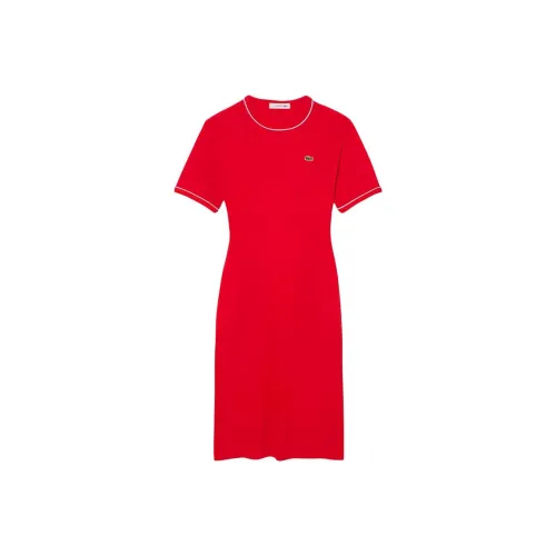 LACOSTE Короткий рукав Платье Женское Красное