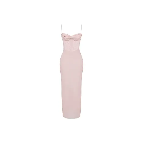 HOUSE OF CB CHARMAINE Slip Платье Женское Румяно-розовый Светло-розовый