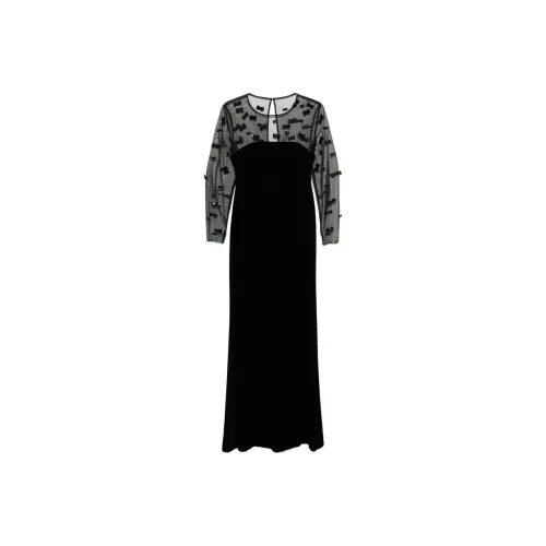 'S MAX MARA Длинное платье с длинными рукавами женское черное