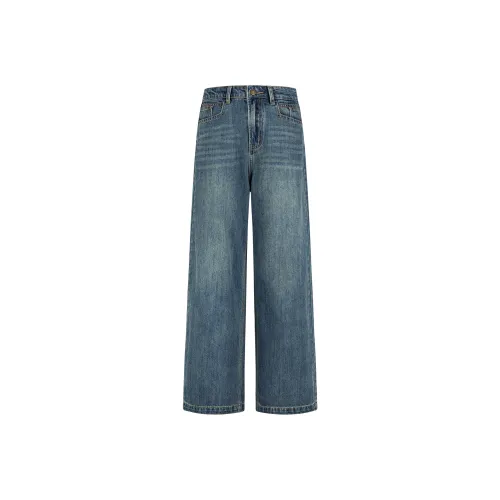 Розовый джинсы женские винтажный синий