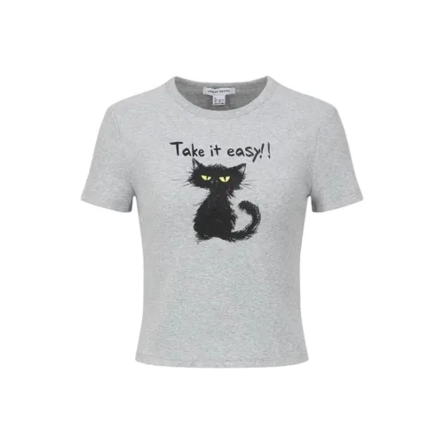 URBAN REVIVO Вересковый серый Женские футболки