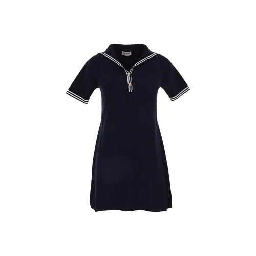 MIU MIU Синий Женские Короткие Платья с Рукавами