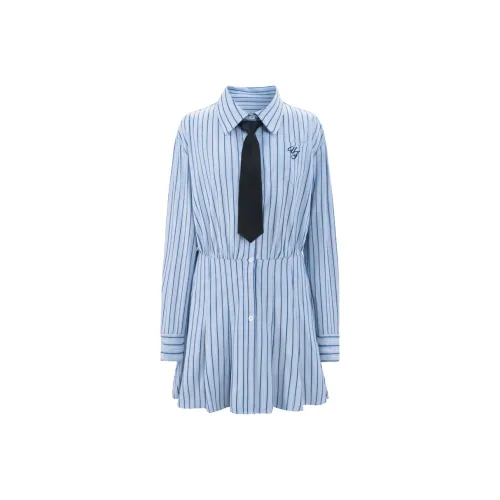 UNIFREE Длинное платье с длинными рукавами женское синее