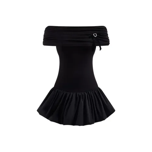 A21 Black Женские Короткие Платья с Рукавами