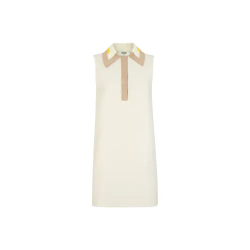 FENDI SS24 Sleeveless Dress Women's Beige