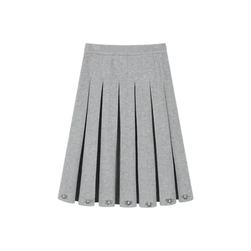 AooRaa KNIT Длинная Юбка Женская Серого цвета