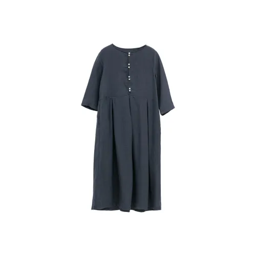 ZIMO Длинное платье с длинными рукавами женское