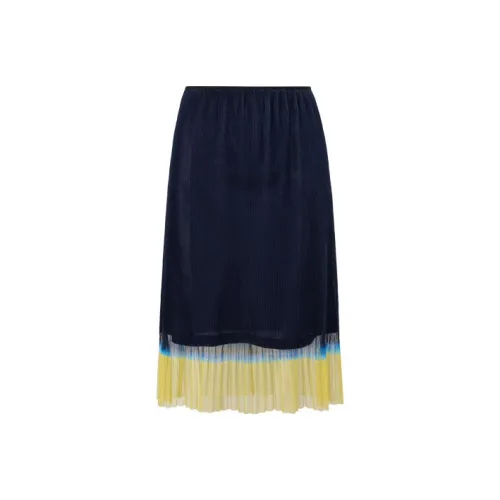 DRIES VAN NOTEN Синие Женские Повседневные Длинные Юбки