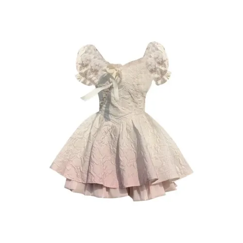 ARIADNAW STUDIO Короткий рукав Платье Женское Белое