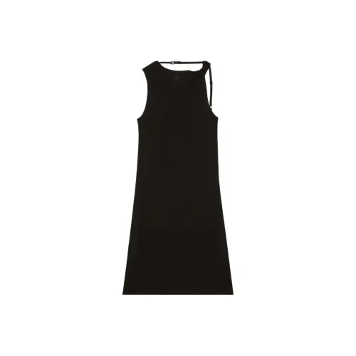 COURREGES Crepe Jersey Мини Лингерие Платье Без рукавов Платье Женское Черное