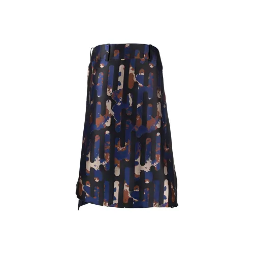 Y 3 Синий Женские Повседневные Длинные Юбки