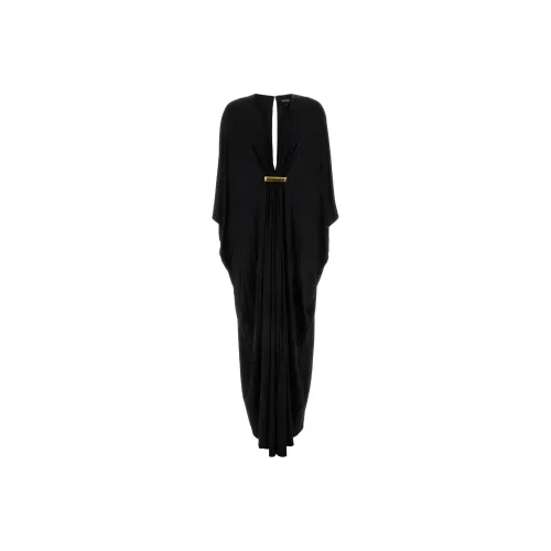 TOM FORD Длинное платье с длинными рукавами женское черное