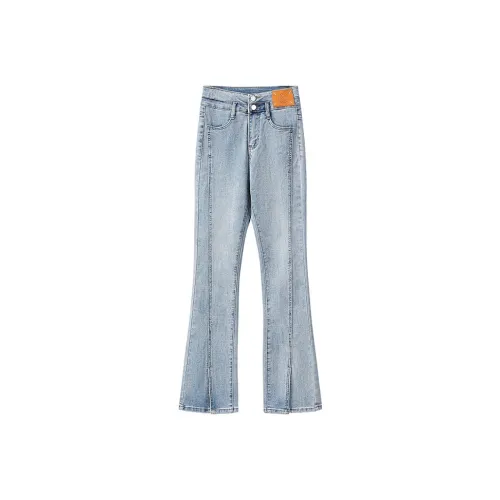 FAIRWHALE Джинсы Женские Ностальгический Синий