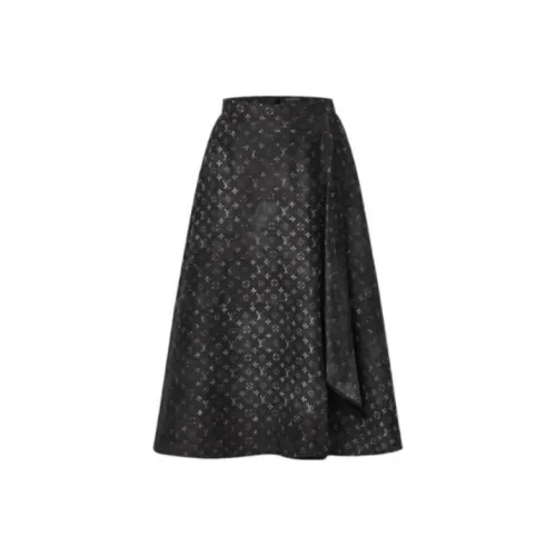 LOUIS VUITTON Повседневная длинная юбка женская черная