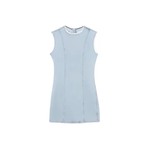 COS Без рукавов Платье Женское Светло-Синий