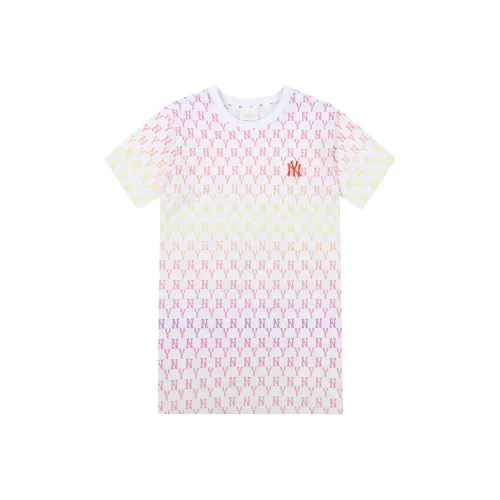 Mlb Base Logo Короткий рукав Платье Женское Белое