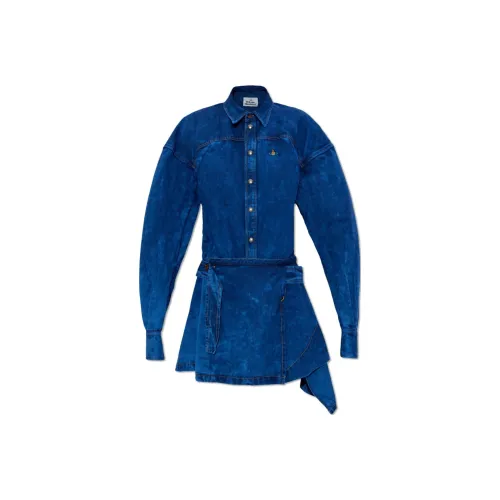 Vivienne Westwood Синие Женские Длинные Рукава Платья