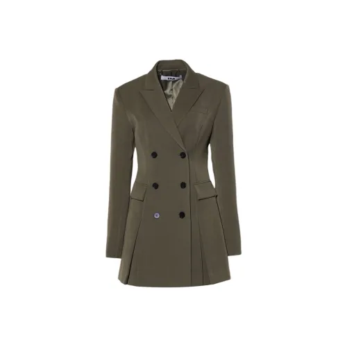 DPLAY Длинное платье с длинными рукавами женское мокко зеленый