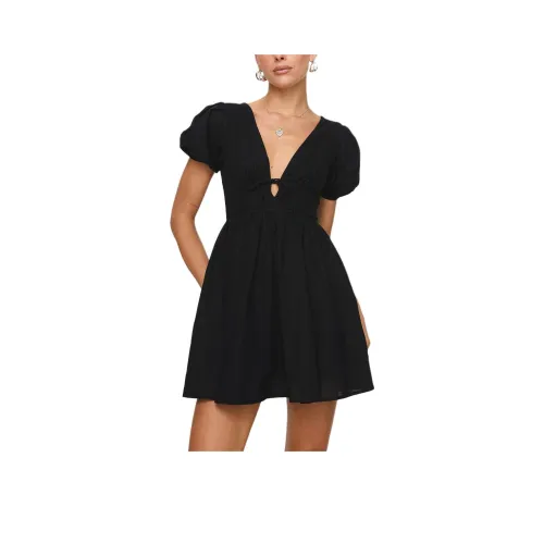PRINCESS POLLY RALEIGH Мини Платье Короткий Рукав Платье Женское Черное