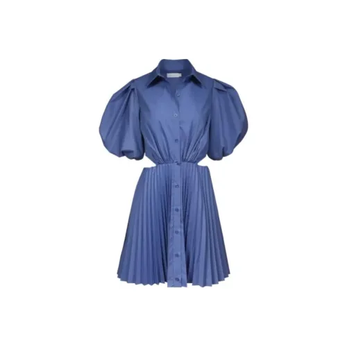 JONATHAN SIMKHAI Blue Женские Короткие Платья с Рукавами