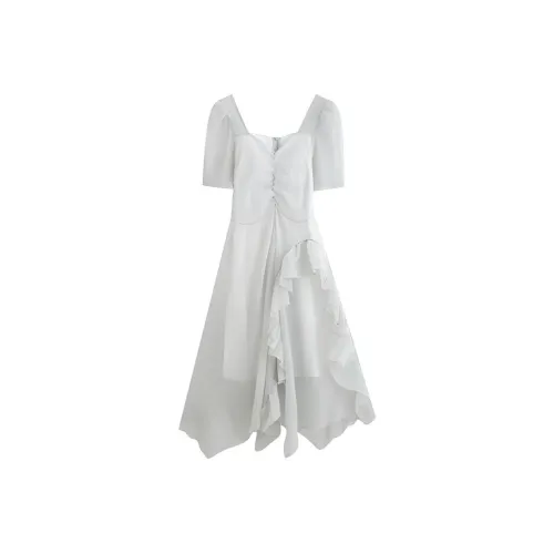 HUASJ Короткий рукав платье женское зеленый