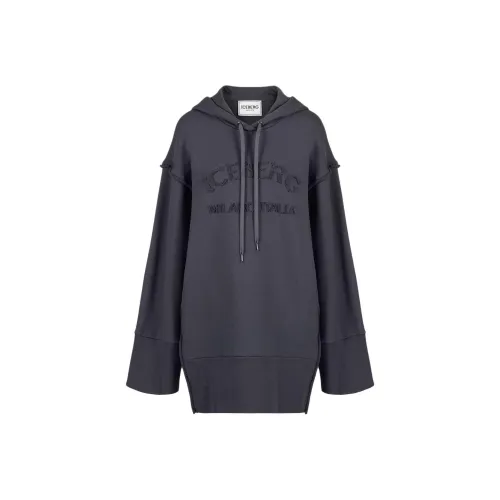 Айсберг Длинное Платье с Длинными Рукавами Женское Темно-синий