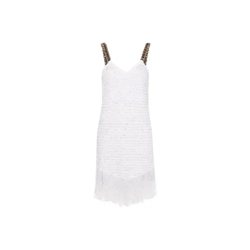 BALMAIN SS24 Slip Платье Женское Белое